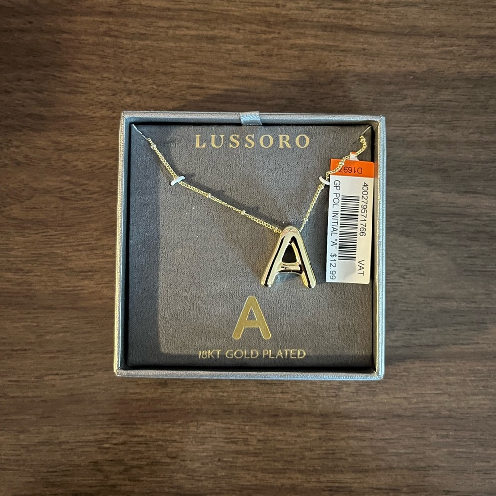 Lussoro Gold Plated 'A' Necklace